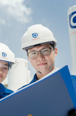 Man and woman on site